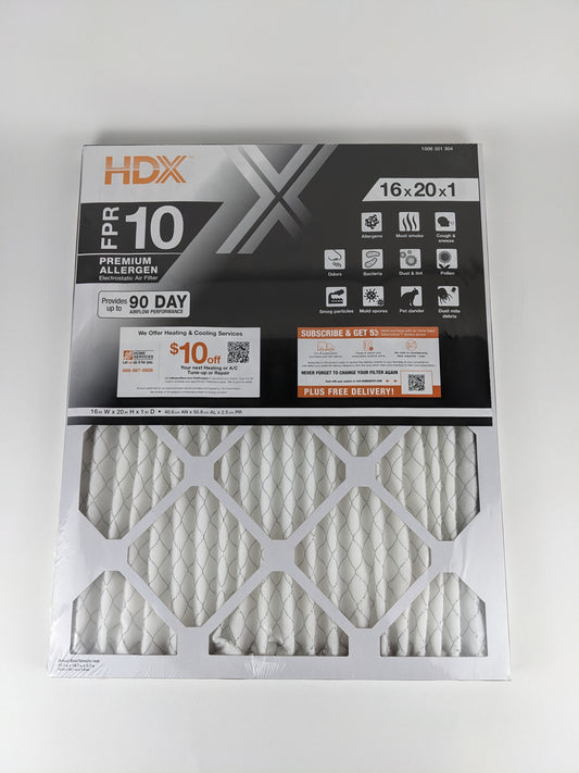 HDX 16 in. x 20 in. x 1 in. Premium Pleated Furnace Air Filter FPR 10, MERV 13