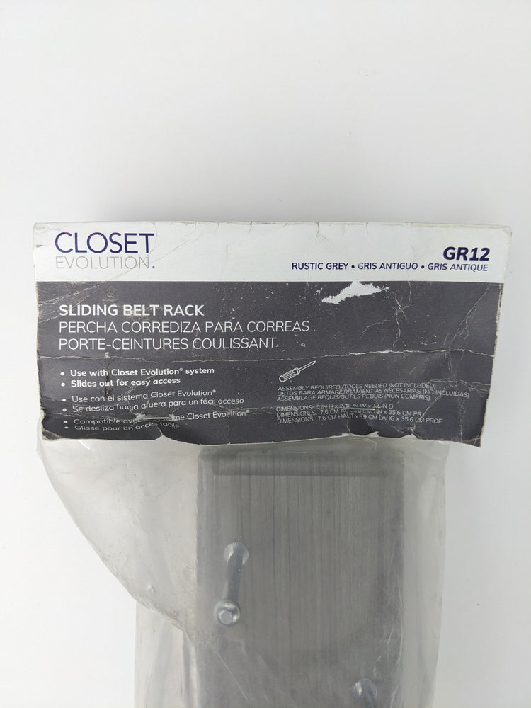 Closet Evolution 7-Hook Pull-Out Rustic Grey Belt Organizer