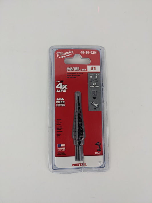 Milwaukee 1/8 in. - 1/2 in. #1 Black Oxide Step Drill Bit (13-Steps) 48-89-9201