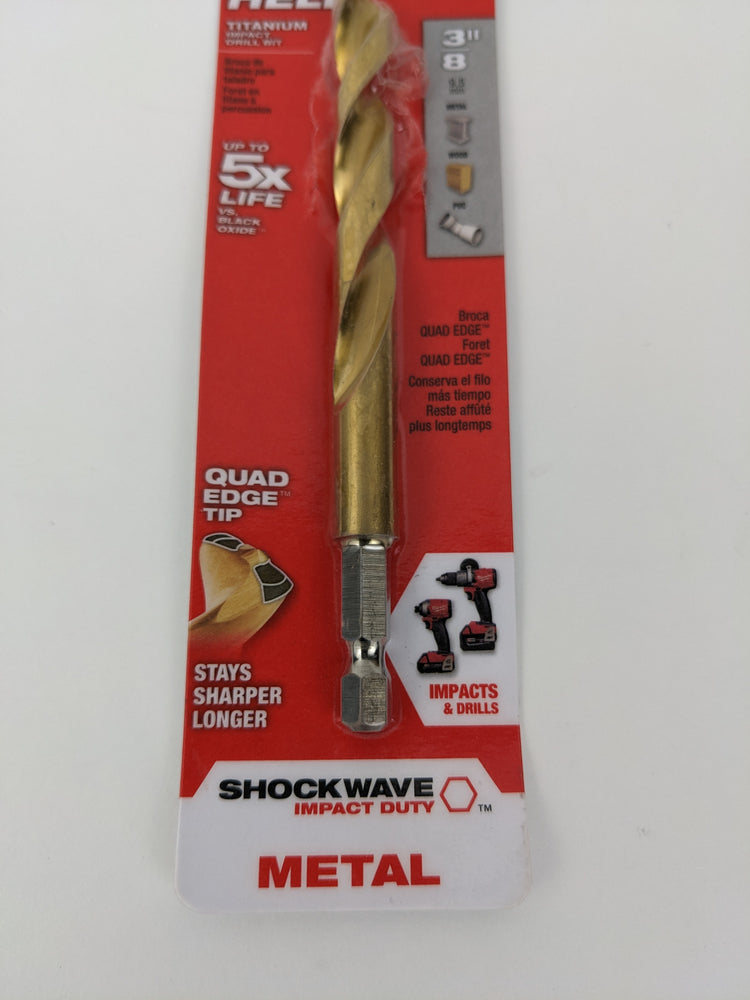 Milwaukee SHOCKWAVE 3/8 in. Titanium Twist Drill Bit 48-89-4621