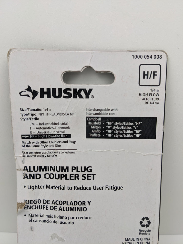 Husky High Flow Aluminum Coupler Plug Set