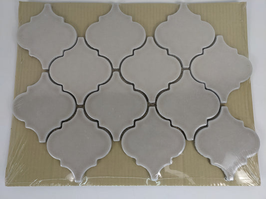 22 sq. ft MSI Portico Pearl Arabesque Glossy Ceramic Mosaic Tile