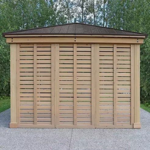 7 ft. H x 8 ft. W Cedar Privacy Wall for 10 ft. Meridian Gazebos by Yardistry