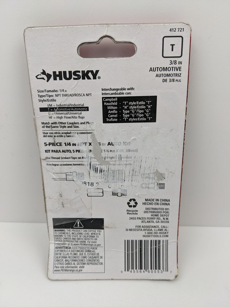 Husky 5-Piece 3/8 in. Automotive-Style Quick-Connector Kit