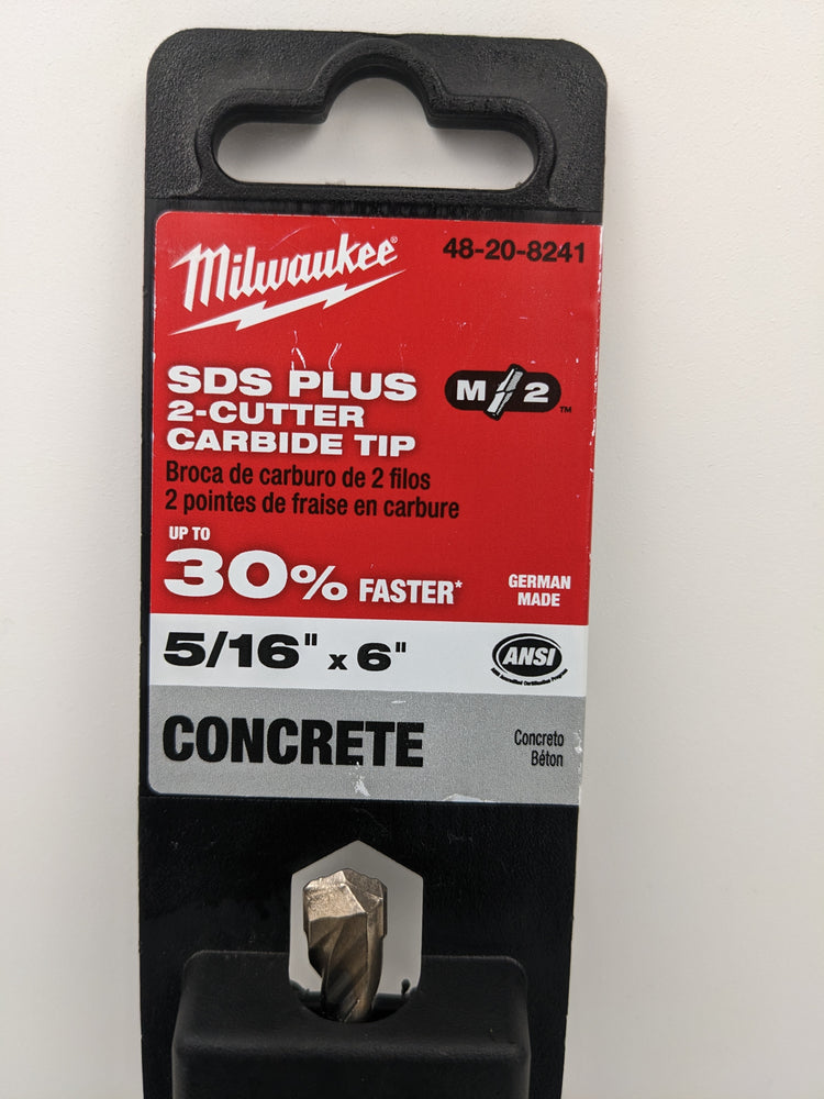 Milwaukee 5/16 in. x 6 in. 2-Cutter SDS-PLUS Carbide Drill Bit 48-20-8241