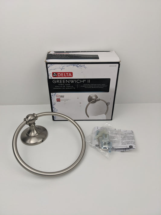 Delta Greenwich II Wall Mount Towel Ring in Brushed Nickel Model # GRE46-BN