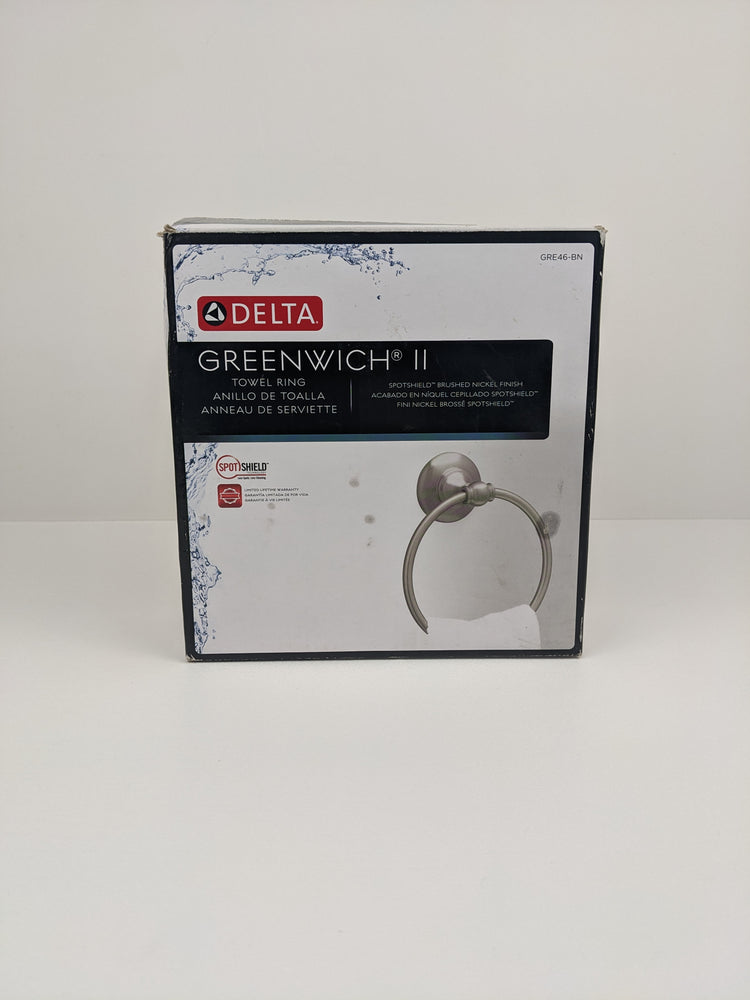 Delta Greenwich II Wall Mount Towel Ring in Brushed Nickel Model # GRE46-BN