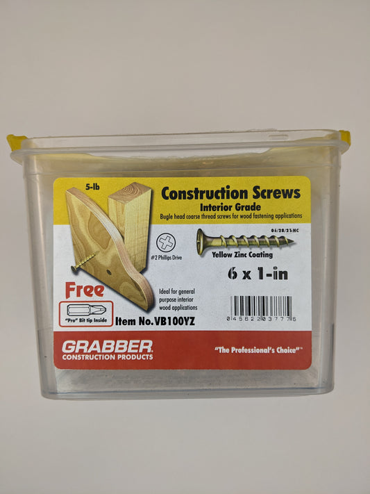 Grabber #6 1 in. Phillips Bugle Head Wood Screw (5 lbs. Box)